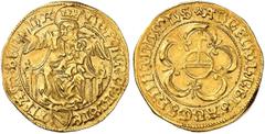 EUROPÄISCHE MÜNZEN UND MEDAILLEN FRANKREICH/ELSASS Florin d'or o. J. (1529-1601). 3,18 g. de Mey 21; Engel/Lehr - (aber abgebildet auf Tf. XXXIII, 6); Fb. - (vgl. 234). GOLD. Von großer Seltenheit. At