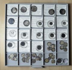 LOTS ALLGEMEIN Kleine Serie verschiedener mittelalterlicher Denare, Groschen und Hohlpfennige, darunter Flandern. Philipp der Gute, 1419-1467. Doppelgroschen o. J. (1434/1456), Gent oder Brügge (Boude