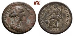 RÖMISCHE MÜNZEN MÜNZEN DER RÖMISCHEN KAISERZEIT Antoninus II. Marcus Aurelius, 161-180 für Faustina filia. Æs, Jahr 229 der Stadtära (= 163/164), Pompeiopolis (Cilicia); 16,47 g. ΑΝΝΙΑ ΦΑΥCTEINA CEBAC
