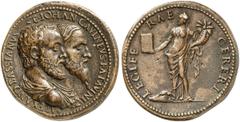 EUROPÄISCHE MEDAILLEN ITALIEN ITALIENISCHE PERSONENMEDAILLEN Da Bassano, Alessandro. Bronzegußmedaille o. J. (um 1538), von G. dal Cavino, in der Art eines römischen Sesterzes, auf seine Freundschaft 
