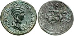 RÖMISCHE MÜNZEN MÜNZEN DER RÖMISCHEN KAISERZEIT Gordianus III., 238-244 - für Tranquillina. Æs, Arykanda (Lycia); 18,49 g. Drapierte Büste r. mit Diadem//Heros reitet r. mit Keule. v. Aulock, Die Münz