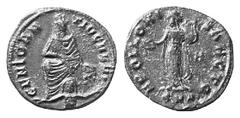 RÖMISCHE MÜNZEN MÜNZEN DER RÖMISCHEN KAISERZEIT Maximinus II. Daia, 305-313. Æs, 312, Antiochia; 1.41 g. Antiochia sitzt v. v. auf Felsen, unten schwimmender Flußgott Orontes//Apollo steht l. mit Pate