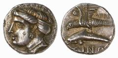 GRIECHISCHE MÜNZEN (GREEK COINS) PAPHLAGONIA PAPHLAGONIA SINOPE. AR-Drachme, 330/300 v. Chr., Magistrat Agreos; 4,85 g. Nymphenkopf l.//Adler auf Delphin l. SNG BM 1481. Kl. Kratzer auf dem Avers, fas