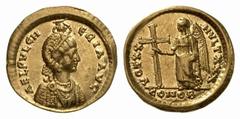 RÖMISCHE MÜNZEN (ROMAN COINS) MÜNZEN DER RÖMISCHEN KAISERZEIT MÜNZEN DER RÖMISCHEN KAISERZEIT Theodosius II., 408-450 für Aelia Pulcheria. AV-Solidus, 420/422, Constantinopolis; 4.14 g. Drapierte Büst