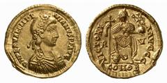 RÖMISCHE MÜNZEN (ROMAN COINS) MÜNZEN DER RÖMISCHEN KAISERZEIT MÜNZEN DER RÖMISCHEN KAISERZEIT Valentinianus III., 425-455. AV-Solidus, 426/430, Ravenna; 4.47 g. Drapierte Büste r. mit Rosettendiadem//