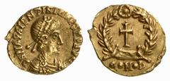 RÖMISCHE MÜNZEN (ROMAN COINS) MÜNZEN DER RÖMISCHEN KAISERZEIT MÜNZEN DER RÖMISCHEN KAISERZEIT Valentinianus III., 425-455. AV-Tremissis, 430/455, Mediolanum (?); 1.42 g. Drapierte Büste r. mit Perldia