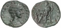 RÖMISCHE MÜNZEN (ROMAN COINS) MÜNZEN DER RÖMISCHEN KAISERZEIT Antoninus IV. Elagabal, 218-222 für Julia Soaemias. Æ-Dupondius (?), Rom; 11.45 g. Drapierte Büste r. mit Diadem//Venus sitzt l. mit Apfel