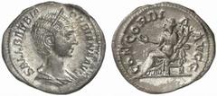 RÖMISCHE MÜNZEN (ROMAN COINS) MÜNZEN DER RÖMISCHEN KAISERZEIT Severus Alexander, 222-235 für Orbiana. AR-Denar, 225, Rom; 2.71 g. Drapierte Büste r. mit Diadem//Concordia sitzt l. mit Patera und Füllh