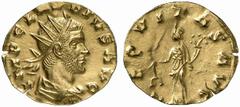 RÖMISCHE MÜNZEN (ROMAN COINS) MÜNZEN DER RÖMISCHEN KAISERZEIT Claudius II. Gothicus, 268-270. AV-Aureus, 269, Siscia; 1.66 g. Drapierte Büste r. mit Strahlenbinde//Aequitas steht l. mit Waage und Füll