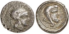 GRIECHISCHE MÜNZEN LYCIA. Artumpara. AR-Stater, um 370 v. Chr., Tlos; 8,14 g. Athenakopf r. mit attischem Helm//In rundem Incusum: Kopf r. mit Kyrbasia. Müseler VIII, 29 (dies Exemplar); Winzer 25.1. 
