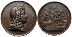 EUROPÄISCHE MÜNZEN UND MEDAILLEN FRANKREICH KÖNIGREICH Louis XVIII, 1814, 1815-1824. Bronzemedaille o. J. (um 1820), von R. Gayrard, auf die Seeschlacht bei Malaga am 24. August 1704, gefertigt im Auf