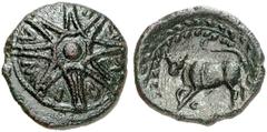 KELTISCHE MÜNZEN BRITANNIA. DOBUNNI. Anted (um 20-43 n. Chr.) -> ICENI. Antedios, 10-30/43 (?) n. Chr. CATUVELLAUNI. Tasciovanus, um 25 v.-10 n. Chr. Æ-Unit, nach 18 v. Chr.; 2,15 g. Achtstrahlige ste