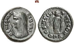 RÖMISCHE MÜNZEN MÜNZEN DER RÖMISCHEN KAISERZEIT. Maximinus II. Daia, 305-313. Æs, 312, Nicomedia; 1,74 g. Verschleierte Büste der Ceres l. mit Diadem und Ähre//Fortuna steht l. mit Steuerruder und Fül