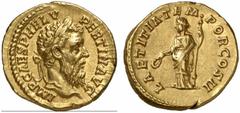 RÖMISCHE MÜNZEN (ROMAN COINS) MÜNZEN DER RÖMISCHEN KAISERZEIT MÜNZEN DER RÖMISCHEN KAISERZEIT Pertinax, 193. AV-Aureus, Rom; 7.26 g. Kopf r. mit Lorbeerkranz//Laetitia steht l. mit Kranz und Zepter. B