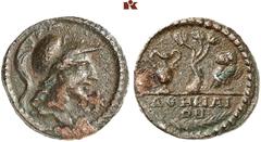 DIE SAMMLUNG DR. W. R., TEIL 3 ATTICA. ATHEN. Æs, 264/267; 4,63 g. Athenakopf r. mit korinthischem Helm//Olivenbaum zwischen Eule und Amphora. Kroll/Walker 377; Svoronos 90, 2 (dies Exemplar). Leichte