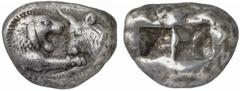 GRIECHISCHE MÜNZEN (GREEK COINS) LYDIA LYDIA Kroisos, 561-546 v. Chr. AR-Stater, Sardeis; 10.63 g. Löwen- und Stierprotome einander gegenüber//Zwei Incusa. SNG v. Aulock 2873. Sehr schön Kroisos, der 