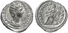 RÖMISCHE MÜNZEN (ROMAN COINS) MÜNZEN DER RÖMISCHEN KAISERZEIT MÜNZEN DER RÖMISCHEN KAISERZEIT Severus Alexander, 222-235 für Orbiana. AR-Denar, 225, Rom; 3.22 g. Drapierte Büste r. mit Diadem//Concord