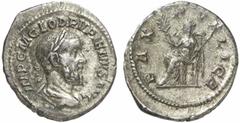 RÖMISCHE MÜNZEN (ROMAN COINS) MÜNZEN DER RÖMISCHEN KAISERZEIT MÜNZEN DER RÖMISCHEN KAISERZEIT Pupienus, 238. AR-Denar, Rom; 3.47 g. Drapierte Büste r. mit Lorbeerkranz//Pax sitzt l. mit Zweig und Zept