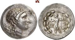 DIE SAMMLUNG DR. W.R., TEIL 4 ASIA MINOR UND CYPRUS (SLG. DR. W. R.: ROMA UNIVERSA, GRIECHEN III). AEOLIS. AIGAI. AR-Tetradrachme, nach 190 v. Chr.; 16,81 g. Apollokopf r. mit Lorbeerkranz, über der S