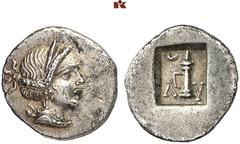 DIE SAMMLUNG DR. W.R., TEIL 4 ASIA MINOR UND CYPRUS (SLG. DR. W. R.: ROMA UNIVERSA, GRIECHEN III). LYCIA. MASIKYTES. AR-1/4 Drachme, 48/27 v. Chr.; 0,95 g. Drapierte Artemisbüste r. mit Diadem, über d