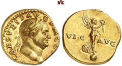THE SAMEL COLLECTION OF JEWISH COINS AND MEDALS The Aftermaths of the Great Revolt – The Romans' Victory Celebrations and the Humiliation of the Defeated (70-81 CE). Vespasian, 69-79. AV-Aureus, 72/73