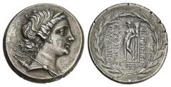 MEDAILLEN BECKERSCHE FÄLSCHUNGEN, GRIECHISCHE MÜNZEN MAGNESIA AD MAEANDRUM Tetradrachme. Magistrat Euphemos, (Sohn des) Pausanias; 16,07 g. Artemisbüste r. mit Bogen und Köcher//In Kranz: Nackter Apol