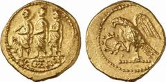 GRIECHISCHE MÜNZEN (GREEK COINS) SCYTHIA Koson, ca. 50/25 v. Chr. AV-Stater, 50/25 v. Chr., Olbia; 8.60 g. Magistrat schreitet l. zwischen zwei Liktoren, davor Monogramm//Adler l. mit Kranz und Zepter