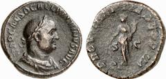 RÖMISCHE MÜNZEN (ROMAN COINS) MÜNZEN DER RÖMISCHEN KAISERZEIT Balbinus, 238. Æ-Sesterz, Rom; 19.24 g. Drapierte Büste r. mit Lorbeerkranz//Providentia steht l. mit Stab und Füllhorn, davor Globus. BMC