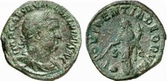 RÖMISCHE MÜNZEN (ROMAN COINS) MÜNZEN DER RÖMISCHEN KAISERZEIT Balbinus, 238. Æ-Sesterz, Rom; 21.82 g. Drapierte Büste r. mit Lorbeerkranz//Providentia steht l. mit Stab und Füllhorn, davor Globus. BMC
