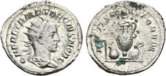 ROMAN COINS ROMAN COINS MÜNZEN DER RÖMISCHEN KAISERZEIT Traianus Decius, 249-251 für Herennius Etruscus. AR-Antoninian, 250/251, Rom; 4,78 g. Drapierte Büste r. mit Strahlenbinde//Priestergeräte. Coh.