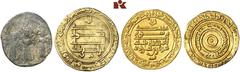 ORIENTALEN EINE SAMMLUNG UND EIN LOT ORIENTALISCHER MÜNZEN. Umfangreiche Sammlung orientalischer Münzen in Gold, Silber und vor allem Bronze: Enthalten sind arabo-byzantinische Prägungen (zum Vergleic