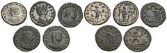 ROMAN COINS MÜNZEN DER RÖMISCHEN KAISERZEIT Aurelianus, 270-275. B-Antoninian, 274, Serdica, 8. Emission, 4. Offizin; 3,46 g. a) Gepanzerte Büste r. mit Strahlenbinde//Sol steht l. mit Peitsche zwisch