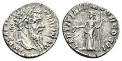 ROMAN COINS MÜNZEN DER RÖMISCHEN KAISERZEIT Pertinax, 193. AR-Denar, Rom; 2,86 g. Kopf r. mit Lorbeerkranz//Laetitia steht l. mit Kranz und Zepter. BMC 8; Coh. 20; RIC 4 a. R Kl. Schrötlingsriß, gutes