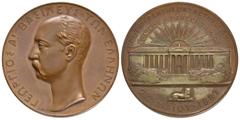 EUROPEAN COINS AND MEDALS GREECE Georg I., 1863-1913. Bronzemedaille 1887, von A. Börsch, auf das 50jährige Bestehen der Universität Athen. Büste l.//Ansicht der Universität vor aufgehender Sonne. 50,