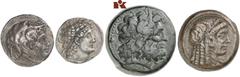 ÄGYPTEN UND ROM AEGYPTUS. LOTS PTOLEMÄISCHER MÜNZEN Enthalten sind Prägungen in Silber und Bronze von Ptolemaios I. bis Kleopatra VII. a) Ptolemaios I., AR-Tetradrachme, Alexandria; 13,18 g. SNG Cop. 