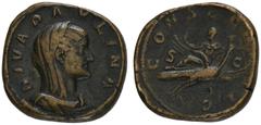 ROMAN COINS MÜNZEN DER RÖMISCHEN KAISERZEIT Maximinus I. Thrax, 235-238 für Diva Paulina. Æ-Sesterz, Rom; 22,4 g. Drapierte Büste r. mit Schleier//Diva fliegt r. auf Pfau. BMC 133; Coh. 3; RIC 3. R Br
