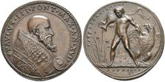 MEDAILLEN AKT UND EROS IN DER NUMISMATIK TRADITIONEN DER ANTIKE Ganymed. Bronzemedaille 1549, unsigniert, nach Alessandro Cesati, auf die Einsetzung des Papstsohnes Pier Luigi Farnese als Herzog von P
