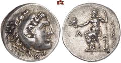 GRIECHISCHE MÜNZEN LYCIA. PHASELIS. AR-Tetradrachme (Alexandreier), Jahr 1 (= 218/217 v. Chr.); 16,82 g. Herakleskopf im Löwenfell r.//Zeus Aetophoros sitzt l., davor A, unter dem Sitz Ö. Price 2831 A