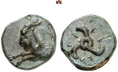 GRIECHISCHE MÜNZEN IN SCHÖNEN ERHALTUNGEN - DIE SAMMLUNG DR. GUY SYLVAIN PAUL BASTIN LYCIA. Perikle. Æs, um 380/360 v. Chr., unbestimmte Münzstätte (Limyra?); 1,00 g. Ziegenprotome l.// Triskelis. Ash