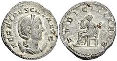 ROMAN COINS ROMAN COINS MÜNZEN DER RÖMISCHEN KAISERZEIT Traianus Decius, 249-251 für Herennia Etruscilla. AR-Antoninian, Rom; 4,32 g. Drapierte Büste r. auf Mondsichel//Pudicitia sitzt l. mit Zepter u