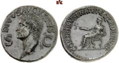 RÖMISCHE, BYZANTINISCHE & ORIENTALISCHE MÜNZEN RÖMISCHE MÜNZEN. MÜNZEN DER RÖMISCHEN KAISERZEIT. Gaius Caligula, 37-41 - für Divus Augustus. Æ-Dupondius, Rom; 15,60 g. Kopf l. mit Strahlenbinde//Augus