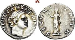 ROMAN COINS ROMAN COINS MÜNZEN DER RÖMISCHEN KAISERZEIT Otho, 69. AR-Denar, Rom; 3,55 g. Kopf r.//Securitas steht l. mit Zweig und Zepter. BMC 19; Coh. 15; RIC² 10. R Attraktive Tönung, feines Porträt