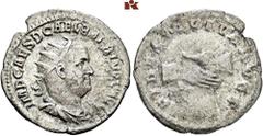 ROMAN COINS ROMAN COINS MÜNZEN DER RÖMISCHEN KAISERZEIT Balbinus, 238. AR-Antoninian, Rom; 2,83 g. Drapierte Büste r. mit Strahlenbinde//Handschlag. BMC 71; Coh. 6; RIC 11. Sehr schön/schön