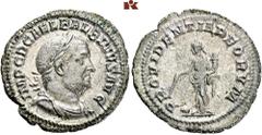 ROMAN COINS ROMAN COINS MÜNZEN DER RÖMISCHEN KAISERZEIT Balbinus, 238. AR-Denar, Rom; 2,86 g. Drapierte Büste r. mit Lorbeerkranz//Providentia steht l. mit Stab und Füllhorn, davor Globus. BMC 33; Coh