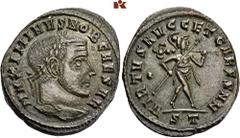 ROMAN COINS ROMAN COINS MÜNZEN DER RÖMISCHEN KAISERZEIT Maximinus II. Daia, 305-313. Æ-Follis, 306, Ticinum, 2. Offizin; 10,12 g. Kopf r. mit Lorbeerkranz//Mars geht r. mit Speer und Trophäe. RIC 58 b