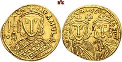 BYZANTINE COINS BYZANTINE COINS BYZANZ Constantinus V., 741-775 und Leo IV. und Leo III. AV-Solidus, 751/757, Constantinopolis; 4,37 g. Büsten des Constantin V. und Leo IV v. v.//Büste des Leo III. v.