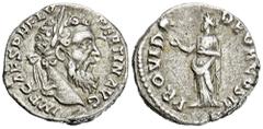 ROMAN COINS MÜNZEN DER RÖMISCHEN KAISERZEIT Pertinax, 193. AR-Denar, Rom; 3,41 g. Kopf r. mit Lorbeerkranz//Providentia steht l., eine Hand zu einem Stern erhoben. BMC 13; Coh. 43; RIC 11 a. RR Sehr s