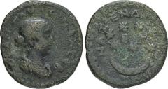 ROMAN COINS MÜNZEN DER RÖMISCHEN KAISERZEIT Maximinus I. Thrax, 235-238 für Diva Paulina. Æs, Jahr 254 (= 235/236), Anazarbos (Cilicia); 10,15 g. Drapierte Büste r.//Mondsichel, darüber sieben Sterne.