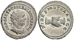 ROMAN COINS MÜNZEN DER RÖMISCHEN KAISERZEIT Balbinus, 238. AR-Antoninian, Rom; 3,51 g. Drapierte Büste r. mit Strahlenbinde//Handschlag. BMC 71; Coh. 6; RIC 11. Feine Patina, sehr schön Exemplar der A