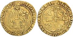 EUROPEAN COINS AND MEDALS BELGIUM FLANDERN Philipp der Schöne, 1482-1506. Florin d'or au St. Philippe o. J. (1500-1506), Brügge. 2,83 g. Delm. 510; Fb. 201; Vanhoudt 147 BG (R2). GOLD. Fast sehr schön